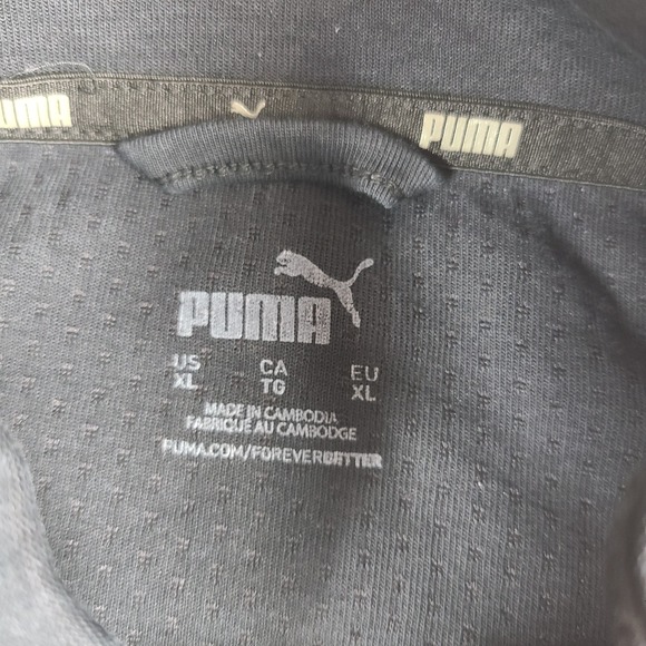 PUMA Sweater Mens XL Black Gray Full Zip Jacket Sweatshirt - Picture 6 of 11